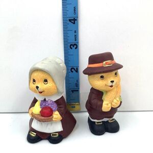 Russ‎ Pilgrims Corn Grape Pear Apple Salt and Pepper Shakers Gift Thanksgiving